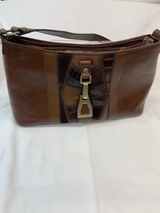 Aigner Leather women handbag, Brown, Medium Size, Small Handles, Inner Pockets - Picture 1 of 8