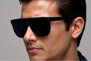 Hombres Gafas de sol Negro Oscuro Lente Parte Superior Plana Moda Tonos Elegante Estilo De Gran Tamaño - Imagen 1 de 44