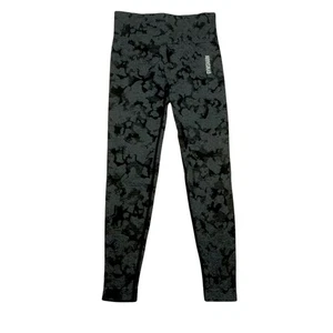GYMSHARK Seamless Camo Yoga Gym Leggings Grey Elastic Waist Stretch Pants Size S - Picture 1 of 6
