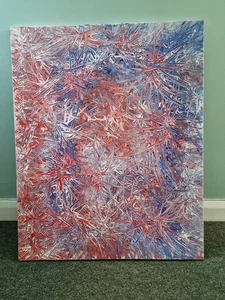 Original Art Work, Inspired By Jackson Pollock 61 X 77cm Oil On Canvas Abstract - Picture 1 of 9