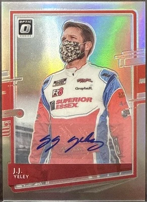 2021 Panini Donruss NASCAR Racing Optic Silver Prizm 52 JJ Yeley AUTO #84/99 - Image 1 of 2