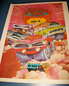 1970 Plymouth RTS cartoon program car ad-Road Runner GTX Duster Cuda-Williams-VG - Picture 1 of 3