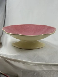 Art Pottery  Cowan Pink & Cream Pedestal  Console Bowl Scalloped Edge - Picture 1 of 7
