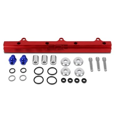 Kit de riel inyector de combustible de alto flujo de alimentación superior de aluminio rojo Fit B16/B17/B18 Ek Em Dc Foto 1 de 4