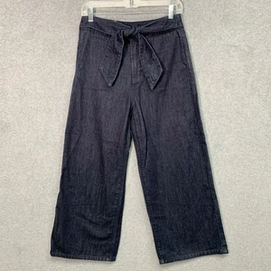 Jeans denim OAT New York donna nuovo con etichetta cropped vita alta gamba larga 27 blu scuro - Foto 1 di 7