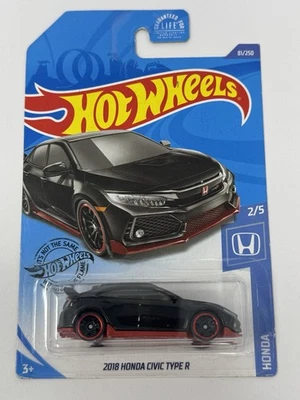 Hot Wheels Black 2018 Honda Civic Type R #81 A12 - Image 1 of 4