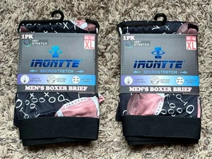 2 Paia Boxer Ironyte Microstretch Uomo Taglia XL 40-42 Nuovo con etichette Calcio - Foto 1 di 5