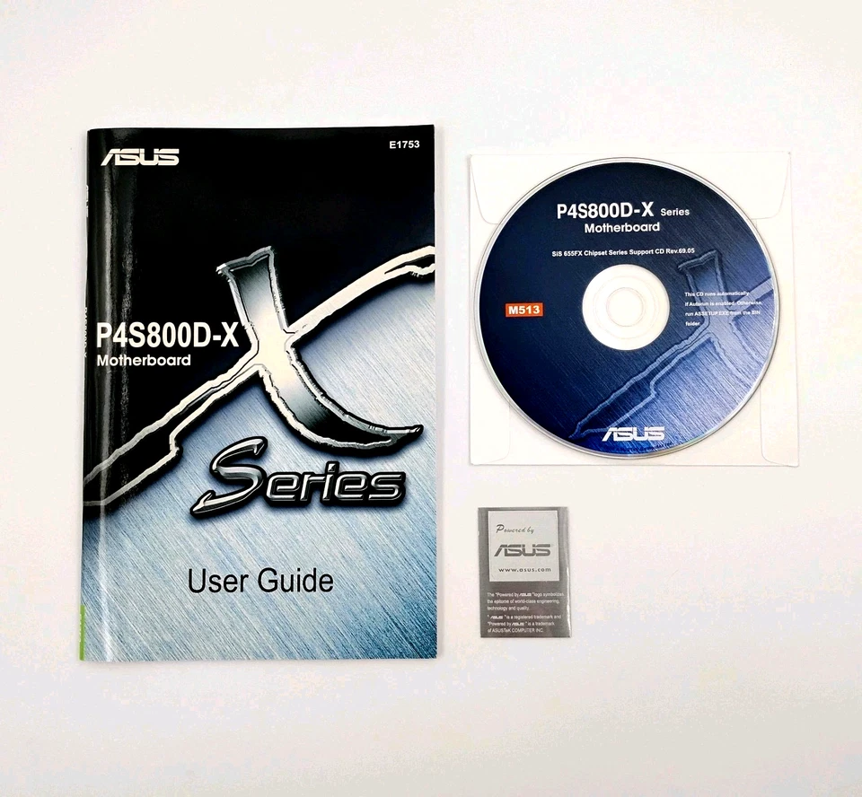 Asus P4S800D-X Series Motherboard User Guide + Support CD + PC Case Sticker - Image 1 of 4