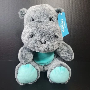 Petsmart Happy Hippo Dog Plush 12" Stuffed Animal Squeaker Gray Blue New - Picture 1 of 7