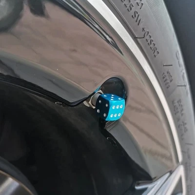 4pcs Dice Tire Valve Stem Caps Leak-Proof Air Protection Pressure Cover for Car - Image 1 of 4