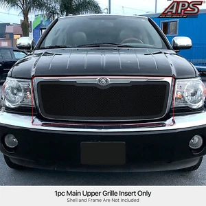 Fits Chrysler Aspen Black Stainless Steel Mesh Grille Insert-07-09 - Picture 1 of 4