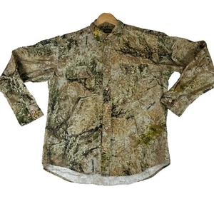 Cabela's Zonz Western Camouflage Hunting Shirt Mens Medium Button Up Pockets - Picture 1 of 11