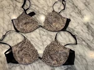 Gilligan O’Malley Intimates Sheer Nude & Black Floral Lace Bügel W Blk 38C - Bild 1 von 13