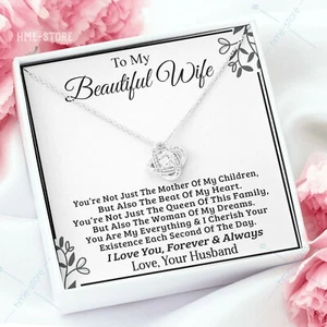 To My Beautiful Wife Necklace Love Knot Pendant Anniversary Gifts From Husband - Picture 1 of 7