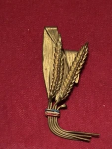 Vintage große goldfarbene Weizen/Korn Stiel Brosche Anstecknadel - Bild 1 von 3