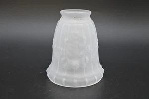 Vintage . Lampenschirm Lampenschirm Milchglas geprägt floral Stil - Bild 1 von 9