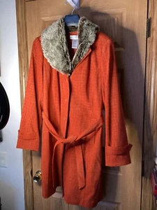 Susan Graver Style Women's Size S Lightweight Coat Faux Fur Collar NEW w/tags - Picture 1 of 10