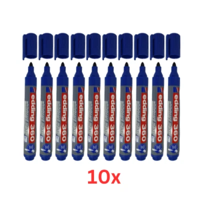 Edding Whiteboard Marker 360 blau 10 Stück 1,5-3mm Runde Spitze abwaschbar Stift - Bild 1 von 4