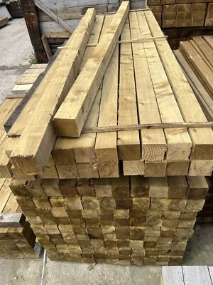 •NEW• PRESSURE TREATED WOODEN FENCING POSTS - 8FT - Image 1 of 3