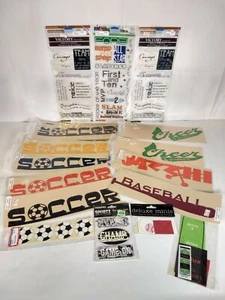Lot of 19 Scrapbooking SPORTS Laser Cut Banners Stickers Headliners GREAT DEAL - Picture 1 of 11