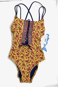 Skinny Dippers Isabelle Suga Babe One-Piece Swimsuit - size Small -Bumble Yellow - Picture 1 of 5