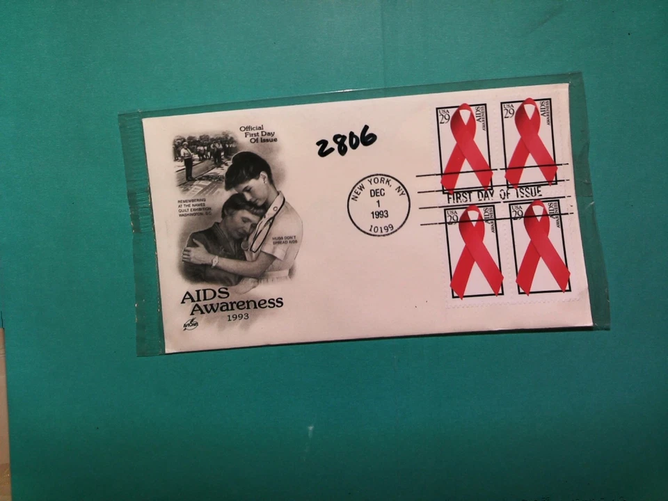 U. S.Stamp FDC- 2806 - Aids Awareness- ArtCraft cachet- comb. shipping - Image 1 of 1