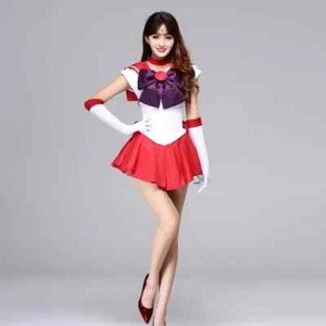 Costume Anime Cosplay cartoon serie Sailor Moon PROFESSIONALE Tg. M Sailor Mars - Foto 1 di 13