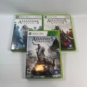 Assassin's Creed I, II, III Xbox 360 Lot (3) Complete w/ Manual CIB - Picture 1 of 5