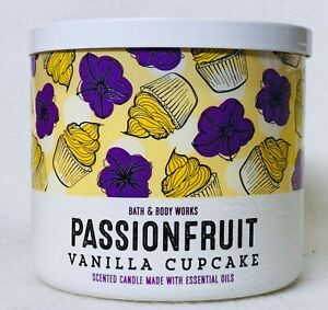 Bath & Body Works Candle 3-Wick Passionfruit Vanilla Cupcake 14.5 oz