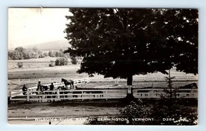 Vintage RPPC Postcard Wilson's Dude Ranch Bennington Vermont VT Real Photo Horse - Picture 1 of 2