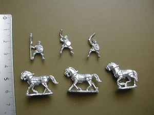 WOOD ELF / CAVALRY COMMAND ON HORSE A / 3 X METAL 15MM FIGS /S.L.M. - Imagen 1 de 1