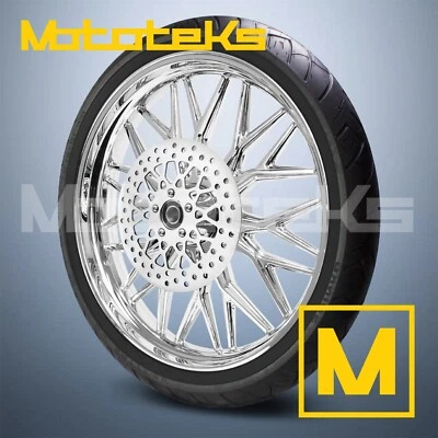 21X3.5 CORE MAG WHEEL CHROME FOR HARLEY SOFTAIL SPORTSTER FRONT PRODIGY STYLE - Image 1 of 4