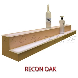 16" 2 Ebenen LED beleuchtet Schnaps Display Regal - Eiche Oberfläche - Bild 1 von 2