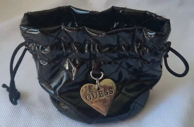 Black Quilted *GUESS* Drawstring Mini Purse - Image 1 of 4