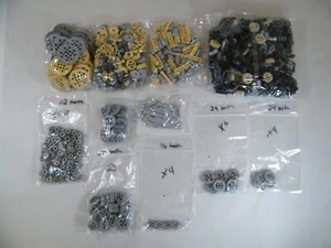 2 LBS OF LEGO GEARS AND CONNECTOR PIECES, GRAY, BEIGE, BLACK - Picture 1 of 12
