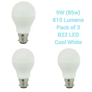 3 X POWERPLUS LED 9W (85W) A60 BC B22 AHORRO ENERGÉTICO 6000K BOMBILLA DIURNA BAYONETA - Imagen 1 de 1