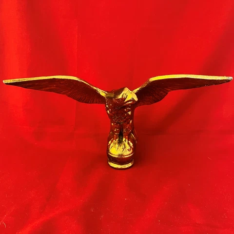 VINTAGE SOLID BRASS BRONZE AMERICAN EAGLE FLAG POLE TOPPER FINIAL 6'' HIGH Cover