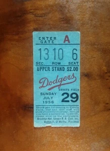 Don Newcombe ☆ 1956 Jugador Más Valioso de la Liga Nacional☆ Ganar #100 Bancos 1er Golpear Boleto de los Dodgers de los Cachorros Koufax - Imagen 1 de 6