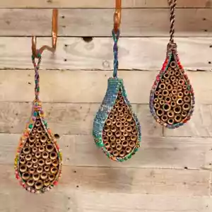 Artisan Insect & Bee Hotel Wood Bug Room Garden Decoration Nests Box FAST SHIP - Picture 1 of 6