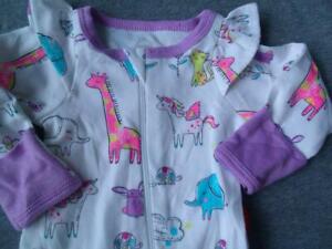Baby Girl Preemie Clothes New Wonder Nation Animals Sleeper Outfit