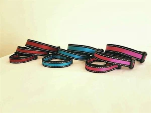 Reflective Double-Colour Nylon Pet Collar with Lead Available in 3 sizes S/M/L - Picture 1 of 8