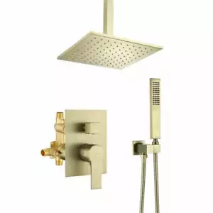 Boyel Living 10 in. Ceiling Dual Shower Head (w/Valve) Brushed Gold SMD-88002BG - Picture 1 of 1