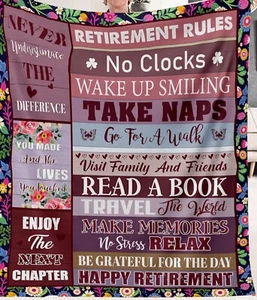 Retirement Blanket, Gift for Women, Men, Mom, Nurse, Coworker, Pink - Picture 1 of 2