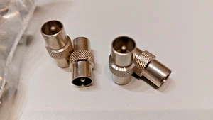 4 x Metall Koax Verbinder -   Stecker - Stecker  -  Koaxialverbinder  - Adapter - Bild 1 von 2