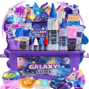 Mini Galaxy Slime Kit, With Glow In The Dark Stickers,Making Butter Slime, Dark - Picture 1 of 7