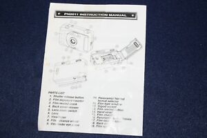 VIVITAR Focus Free PN2011 35mm CAMERA ~ Instruction Manual ~ User Guide