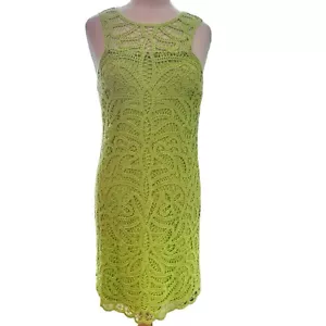 Abito Lilly Pulitzer donna taglia 6 verde uncinetto senza maniche pizzo tubino cambio - Foto 1 di 17
