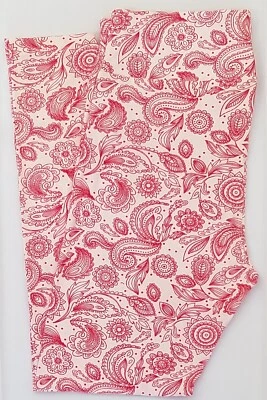 OS LuLaRoe One Size Leggings Cute White Red Paisley Print NWT W39 - Image 1 of 4