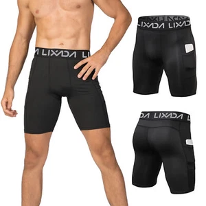 Lixada 3Pcs Men's Compression Shorts Sports Shorts Active Workout Underwear M9O8 - Picture 1 of 12