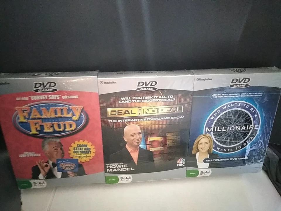 3 DVD Game Family Feud, Who Wants To Be A Millionaire And Deal Or No Deal 🆕 - Image 1 of 1